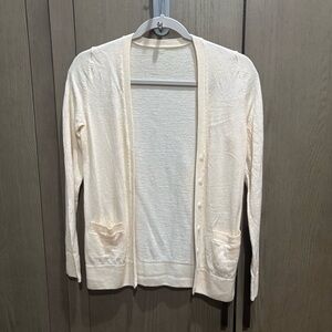 Butter Yellow Merino Wool Cardigan XXS XS Petite Fitted